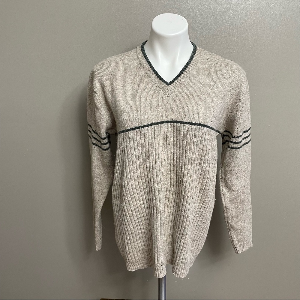 Vintage Rue 21 Gals XL Wool Blend V neck Sweater Dark Green Womens